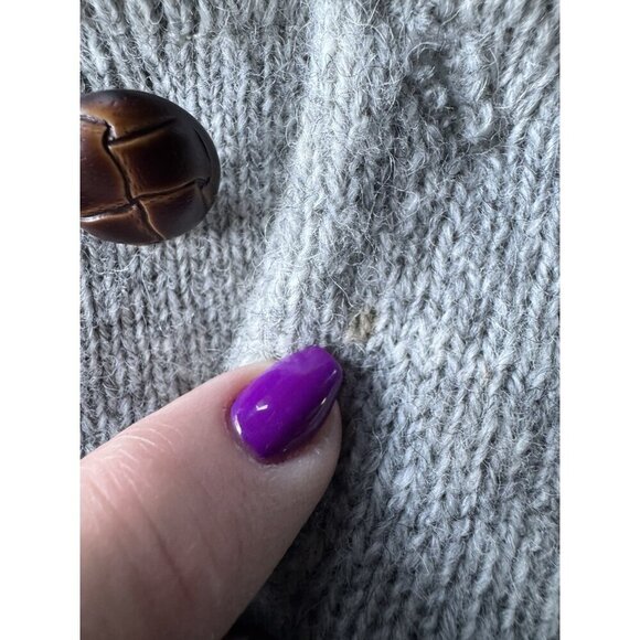 Vintage Jantzen Men's Sz M Gray and Blue Wool Sweater w/ Leather Buttons  USA - Picture 6 of 12